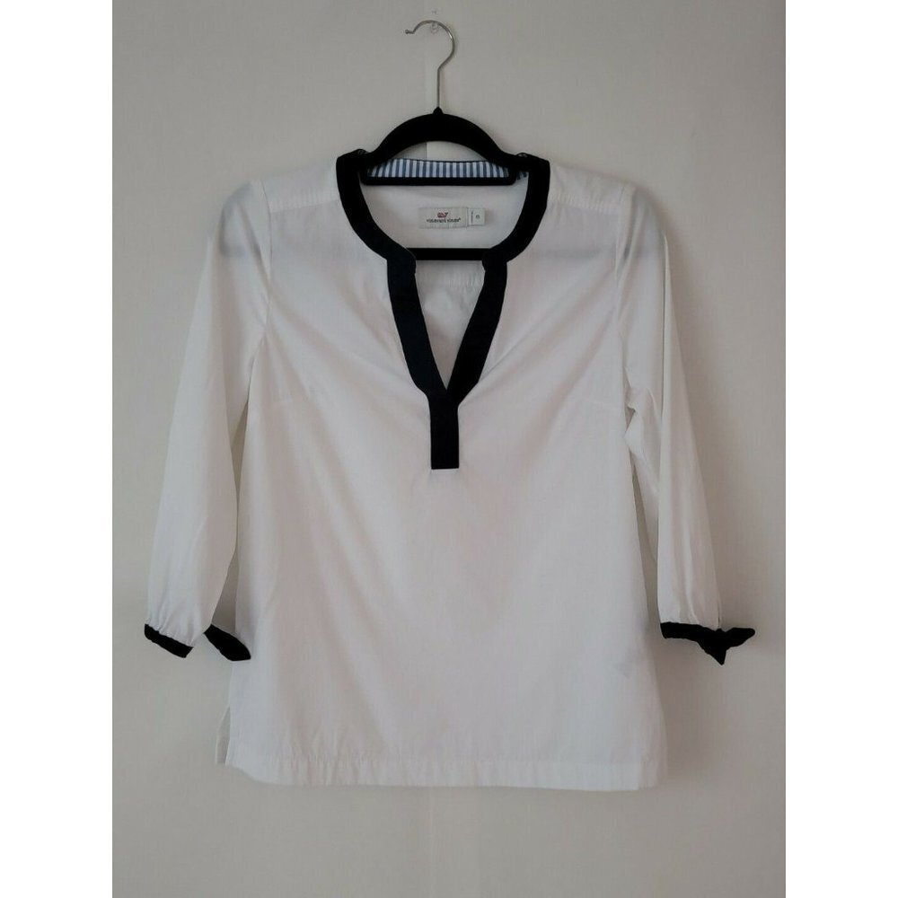 Vineyard Vines Womens White Cotton Blouse Size XS
